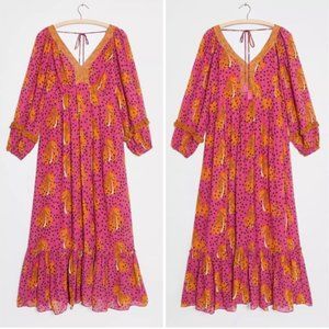 Farm Rio long sleeve pink dress in XL